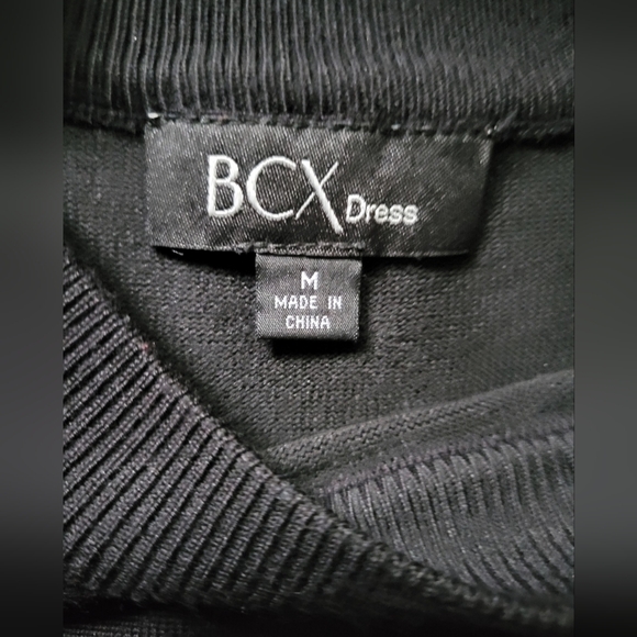 BCX Black & White Sweater Dress Size M  Houndstooth pattern Blend - Picture 6 of 9